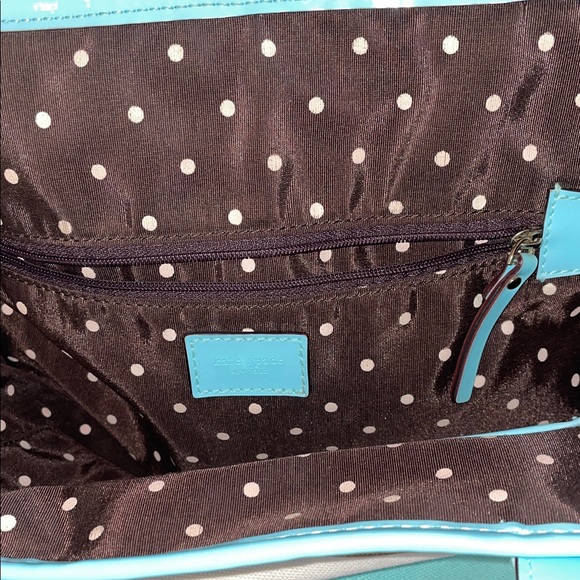 Kate Spade Aqua and Tan Striped Tote - Picture 9 of 11
